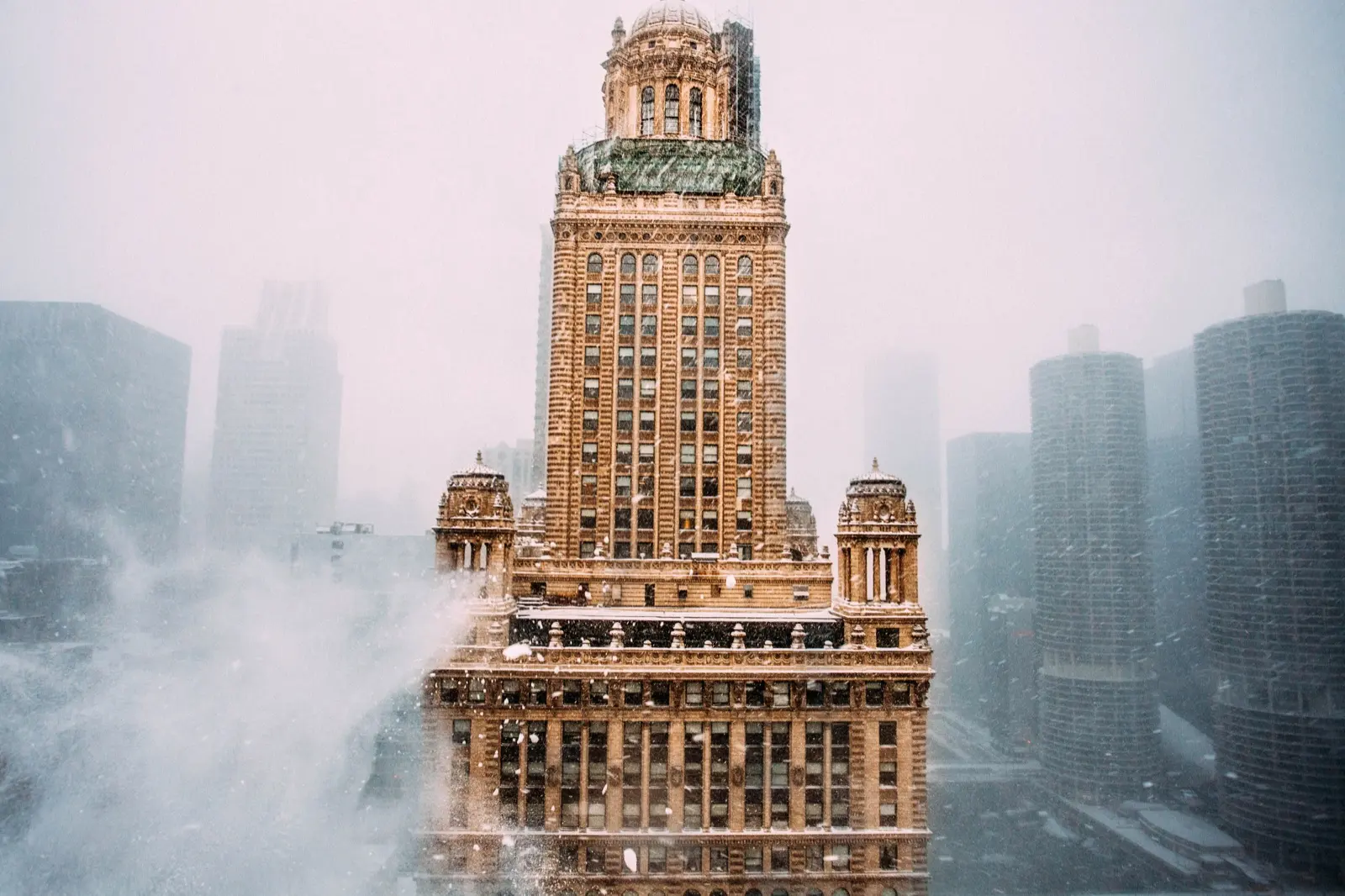 Crown in the Clouds — the Jewelers Building rising through fog